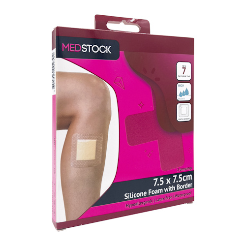 MedStock Silicone Foam Dressing Multipack 7.5x7.5cm 2 Pack