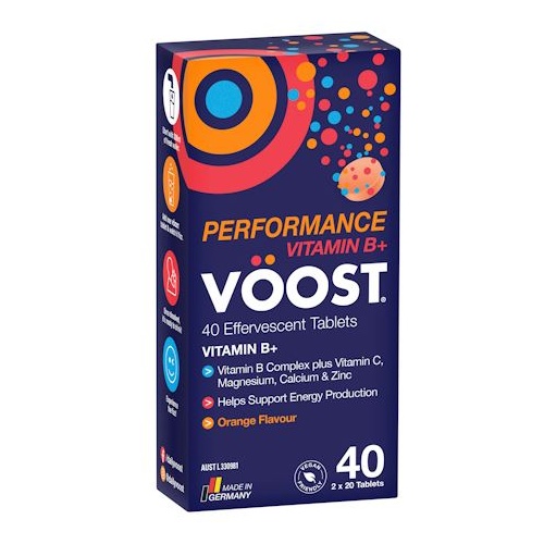 Voost Vitamin B+ Performance Orange Flavour 40 Effervescent Tablets