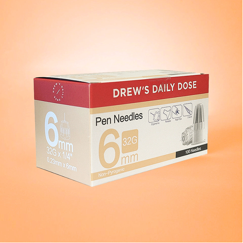 Drew's Daily Dose Pen Needles 32g 6mm 100 needles 