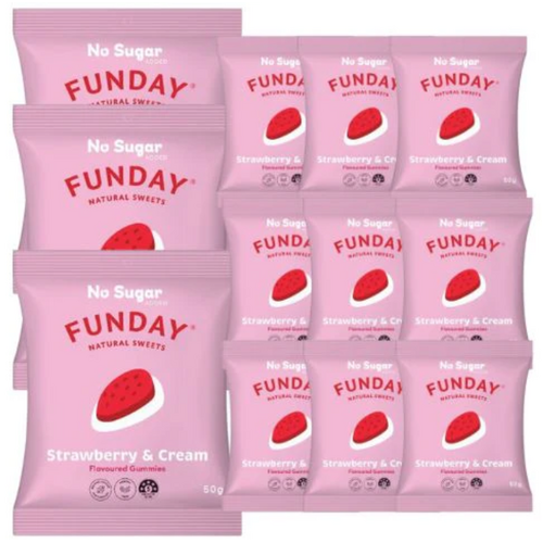Funday Strawberry & Cream Gummies 50g x12