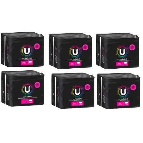 U By Kotex Ultra Thin Super Wing 18 Pack [Bulk Buy 6 Units]