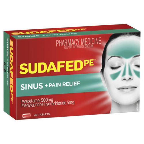 Sudafed PE Sinus and Pain Relief 48 Tablets (S2)