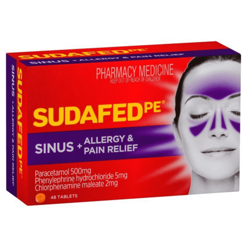 Sudafed PE Sinus and Allergy Pain Relief 48 Tablets (S2)