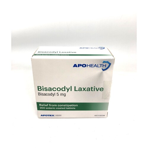 APOHealth Bisacodyl Laxative 5Mg 200 Tablets