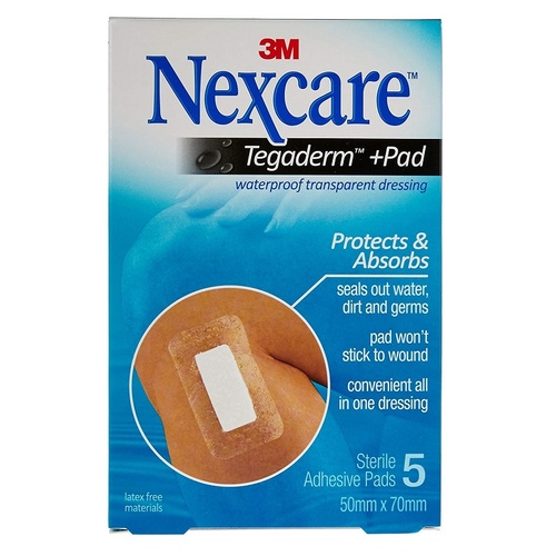 Nexcare Tegaderm Pad 50mm x 70mm 5 Pack