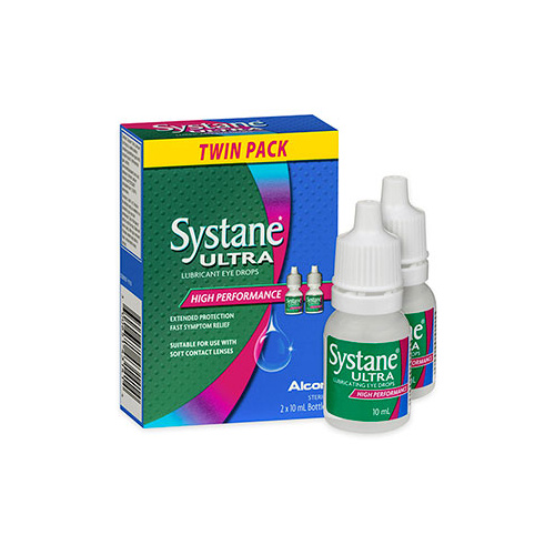Systane Ultra Lubricant Eye Drops 10ml Twin Pack