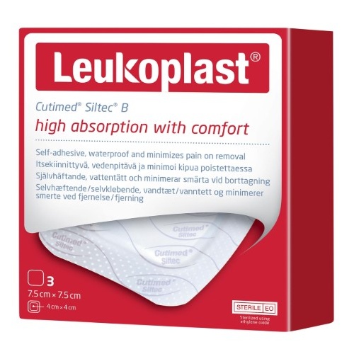 Leukoplast Cutimed Siltec B Sterile 7.5x7.5cm x3