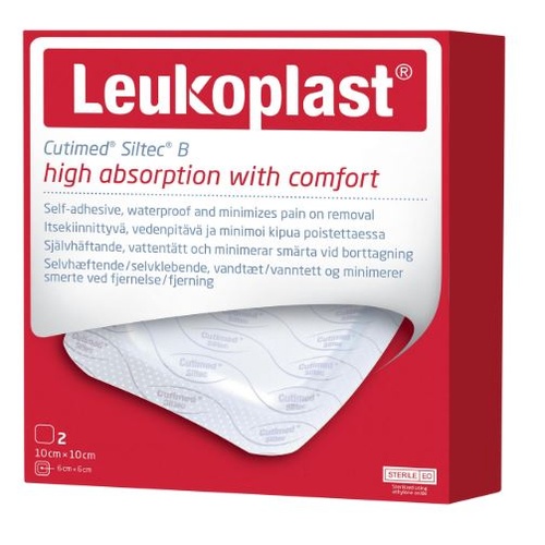 Leukoplast Cutimed Siltec B Sterile 10x10cm x2