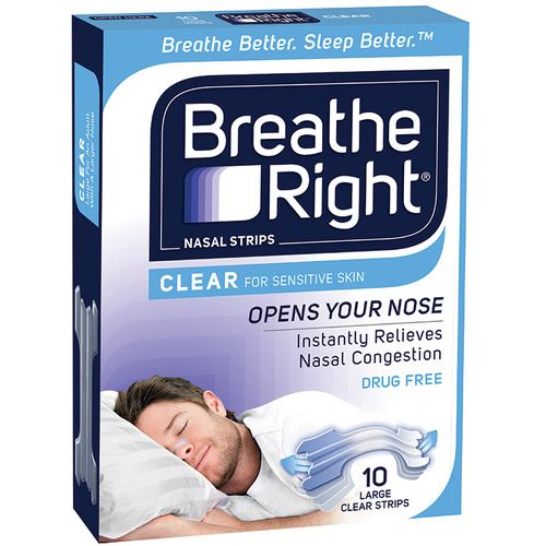 Breathe Right Nasal Strips Clear Large 10