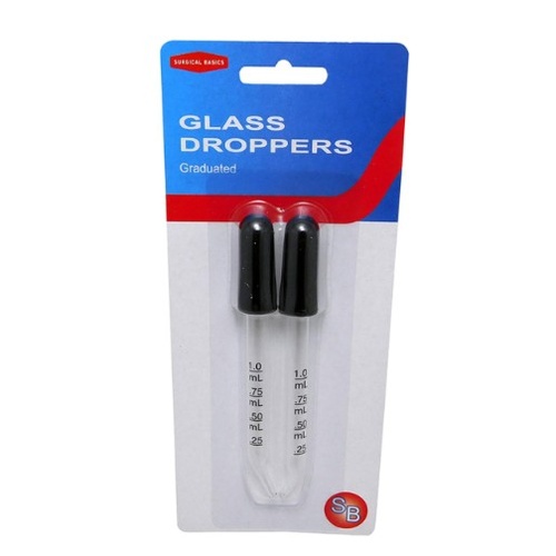 Surgical Basics 1ml Glass Droppers Graduated 2 Pack