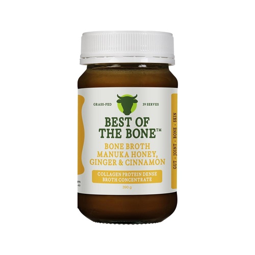 Best Of The Bone Bone Broth Beef Concentrate Manuka Honey, Ginger & Cinnamon 390g