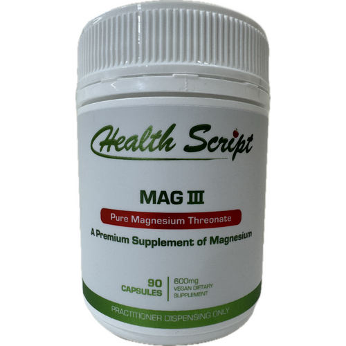 Health Script Mag III Pure Magnesium Threonate 600mg 90 Veg Capsules (Formerly known as BioActiv Healthcare)