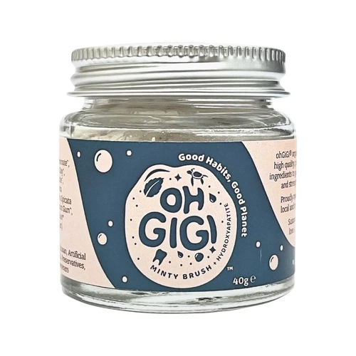 ohGiGi Tooth Powder + Hydroxyapatite Minty Brush 40g