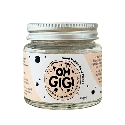 ohGiGi Tooth Powder + Hydroxyapatite Flavour-Free Brush 40g
