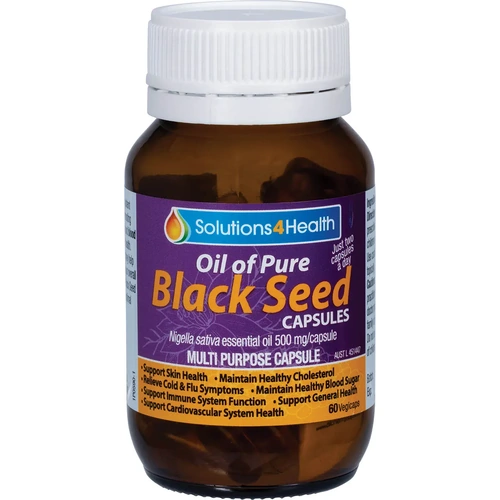Solutions4Health Oil of Pure Black Seed 60 Veg Capsules