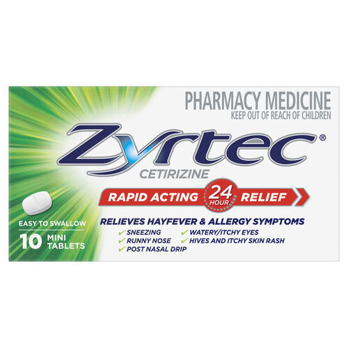 Zyrtec Hayfever 10mg 10 Tablets  (S2)