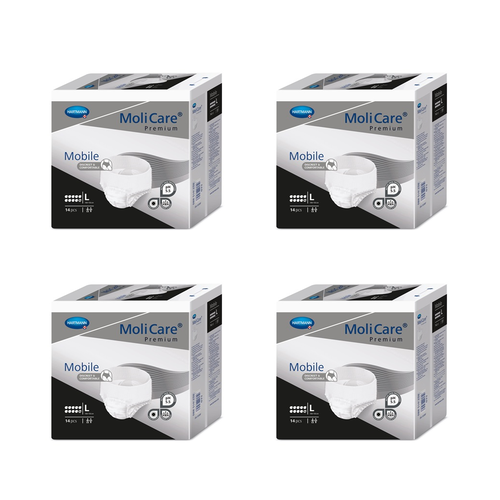 MoliCare Premium Mobile Pants 10 Drops Size L 14 Pack [Bulk Buy 4 Units]