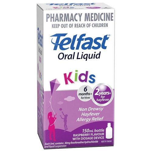 Telfast Oral Liquid Kids 150mL Raspberry | Fexofenadine Antihistamine (S2)