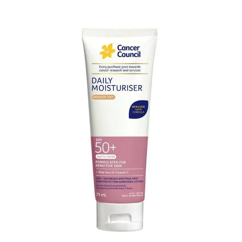Cancer Council SPF 50+ Day Wear Face Matte Medium Tint 75ml Tube