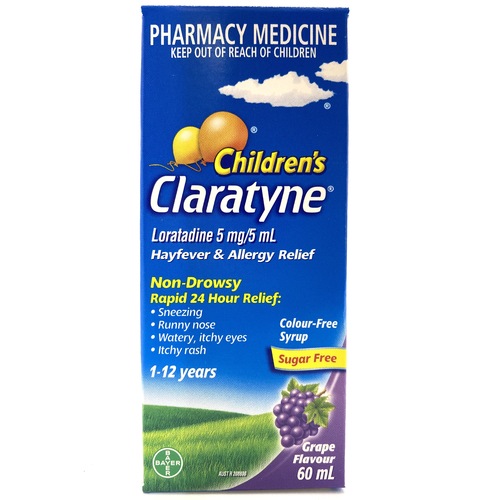Claratyne Children's Hayfever & Allergy Relief Grape Syrup 60mL (S2)