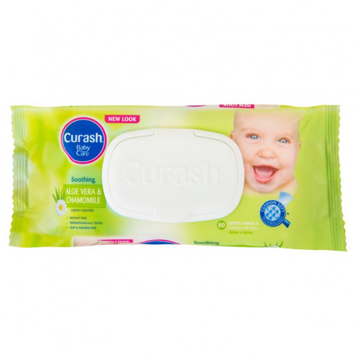 Curash Babycare Aloe Vera & Chamomile Baby Wipes 80 Pack
