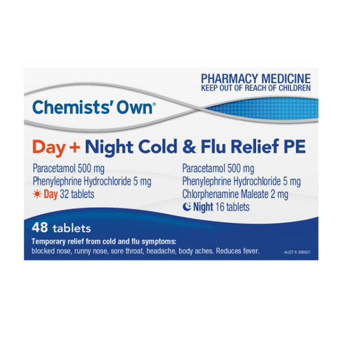 Chemists' Own Cold & Flu, Day & Night Relief PE 48 Tablets (S2)