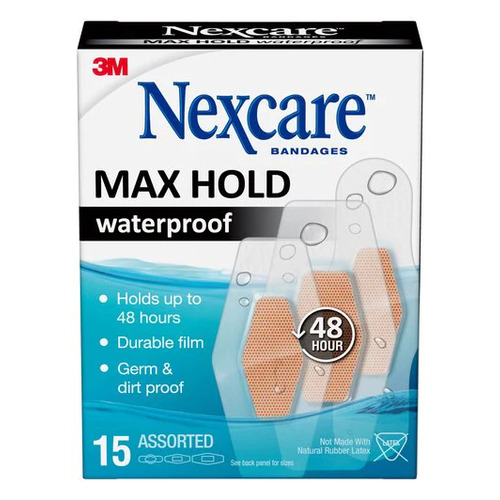 Nexcare Max Hold Waterproof 15 Assorted