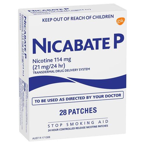 Nicabate P Transdermal Nicotine 21mg 28 Patches
