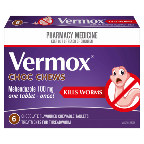 Vermox Choc Chews 6 (S2)