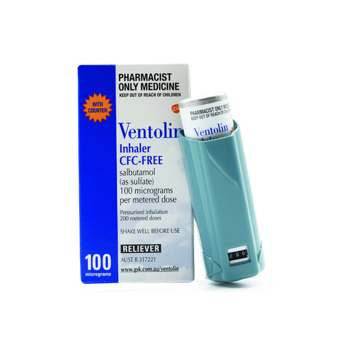 Ventolin Inhaler Dose Counter 100mcg MDI 200 Dose (S3)