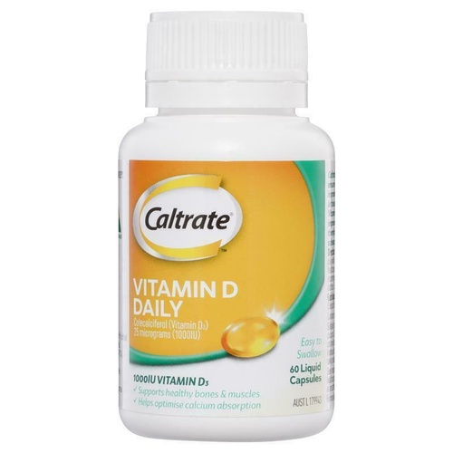 Caltrate Vitamin D 1000IU Capsules 60