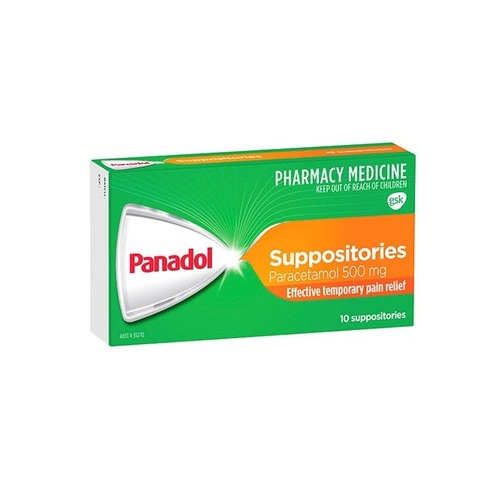 Panadol Suppositories 500mg 10 pack (S2)