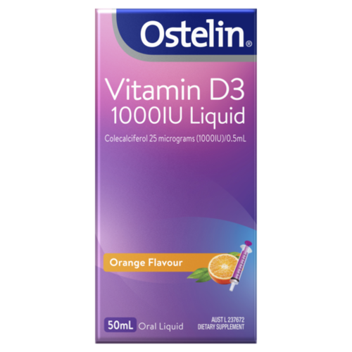 Ostelin Vitamin D3 1000IU Liquid 50mL Orange Flavour