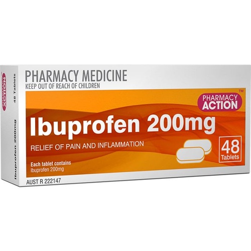 Pharmacy Action Ibuprofen 200mg Tablet 48 (S2)