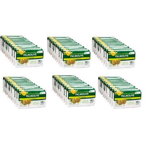Palmolive Soap Bar Aloe & Olive Extracts Green 90g 10 Pack [Bulk Buy 6 Units]