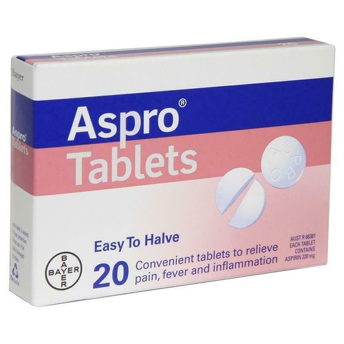 Aspro Clear Aspirin 320mg 20 Tablets