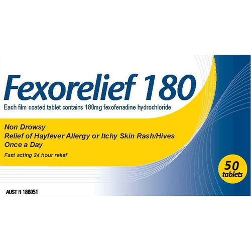 Pharmacy Action Fexorelief 180mg 50 Tablets (S2)