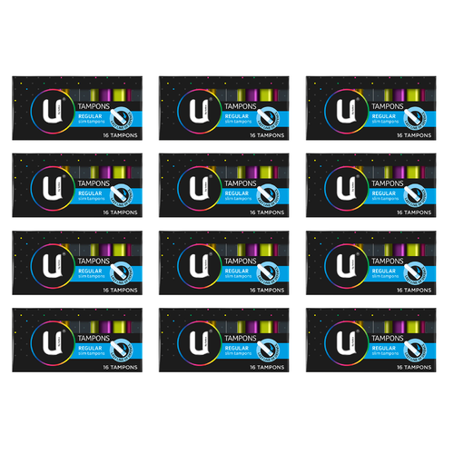 U by Kotex Tampons Regular 16 Pack [Bulk Buy 12 Units]