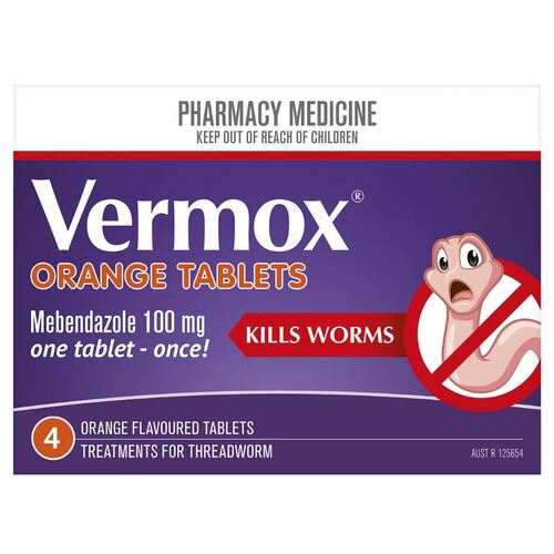 Vermox 100mg 4 Tablets (S2)
