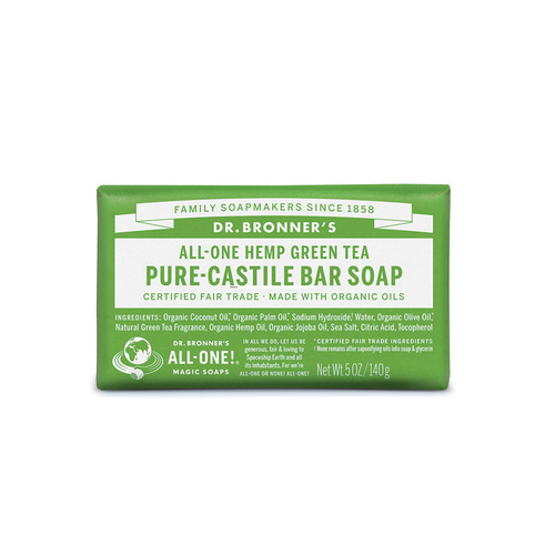 Dr. Bronner's Pure-Castile Bar Soap (All-One Hemp) Green Tea 140g