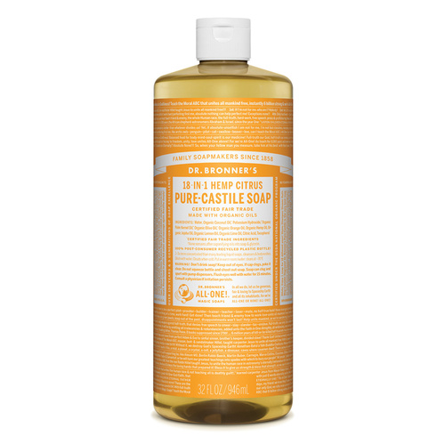 Dr. Bronner's Pure-Castile Soap Liquid (Hemp 18-in-1) Citrus 946ml