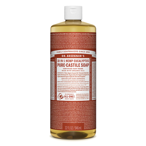 Dr. Bronner's Pure-Castile Soap Liquid (Hemp 18-in-1) Eucalyptus 946ml