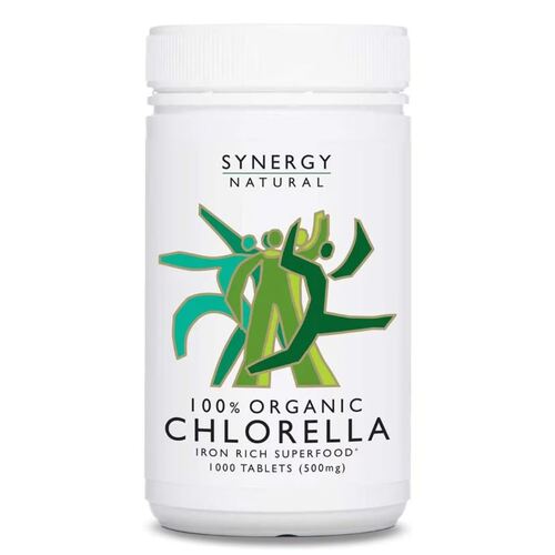 Synergy Natural Organic Chlorella 500mg 1000 Tablets