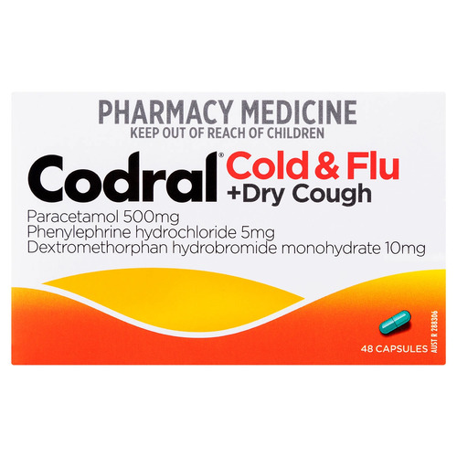 Codral Cold & Flu + Dry Cough 48 Capsules (S2)