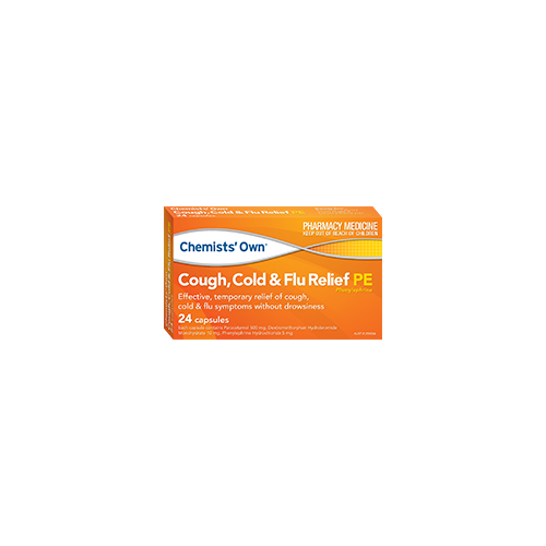 Chemists' Own Cough, Cold & Flu Relief PE 24 Capsules (S2)