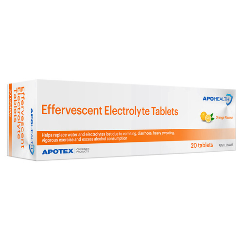 APOHEALTH Effervescent Electrolyte Orange Flavour 20 Tablets