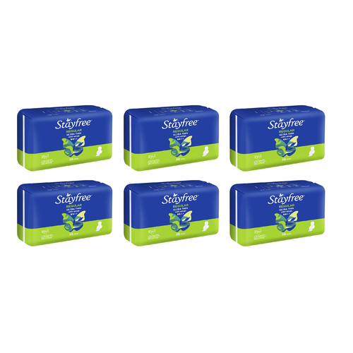 Stayfree UltraThin Regular Pads with Wings 20 Pack [Bulk Buy 6 Units]