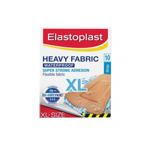 Elastoplast Heavy Fabric Super Strong Adhesion Waterproof Extra Large Strips 10 Pack