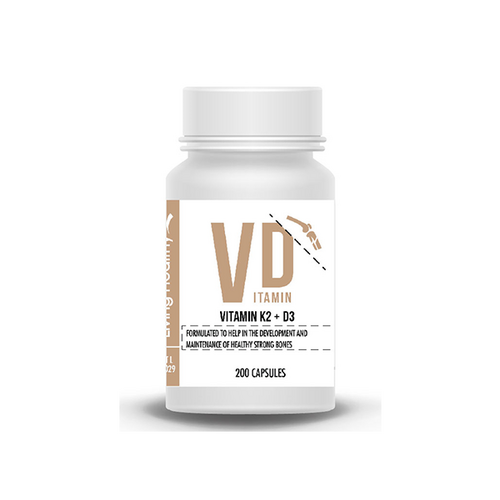 Living Healthy Vitamin K2 + D3 1000IU 200 Capsules