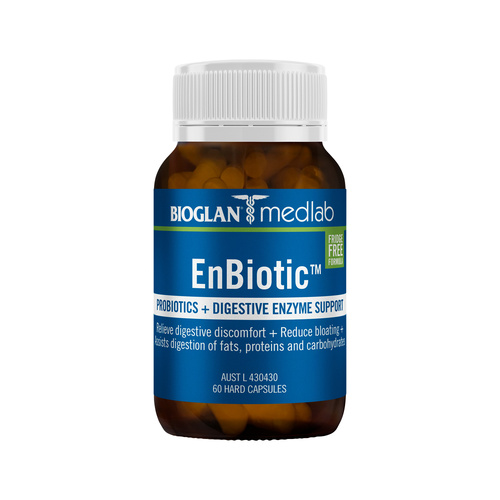 Bioglan Medlab EnBiotic Probiotics + Digestive Enzyme Support 60c
